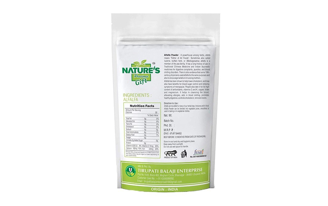 Nature's Gift Alfalfa Powder    Pack  100 grams